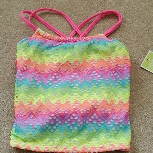 Size 6-7 Rainbow Tankini Girls Swim Suit.